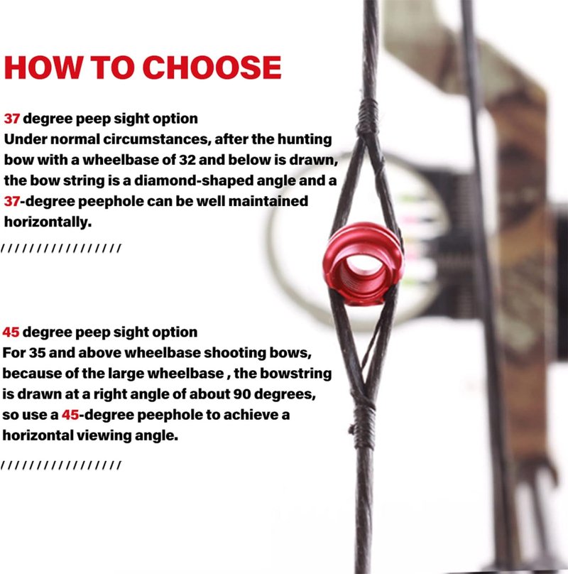 Archery Peep Sight Kit - 6X/8X Clarifier with 5 Aperture Lenses | Perfect for Compound Bow Hunting