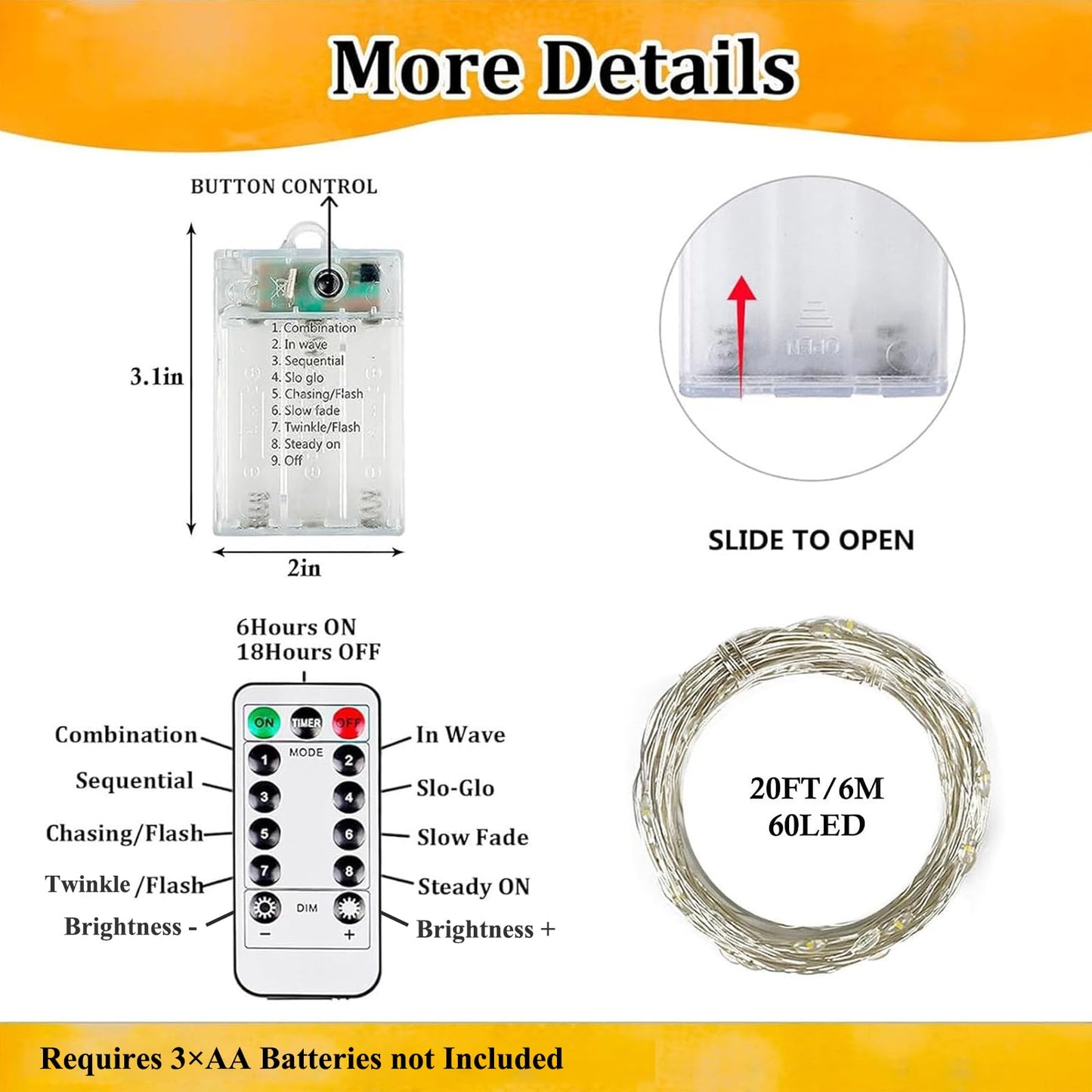 4Pack 80FT 240LED Christmas Fairy Lights Battery Operated with Remote & Timer | 8 Modes Twinkle String Lights Battery Powered Indoor Outdoor Waterproof for Bedroom Wedding Christmas Décor