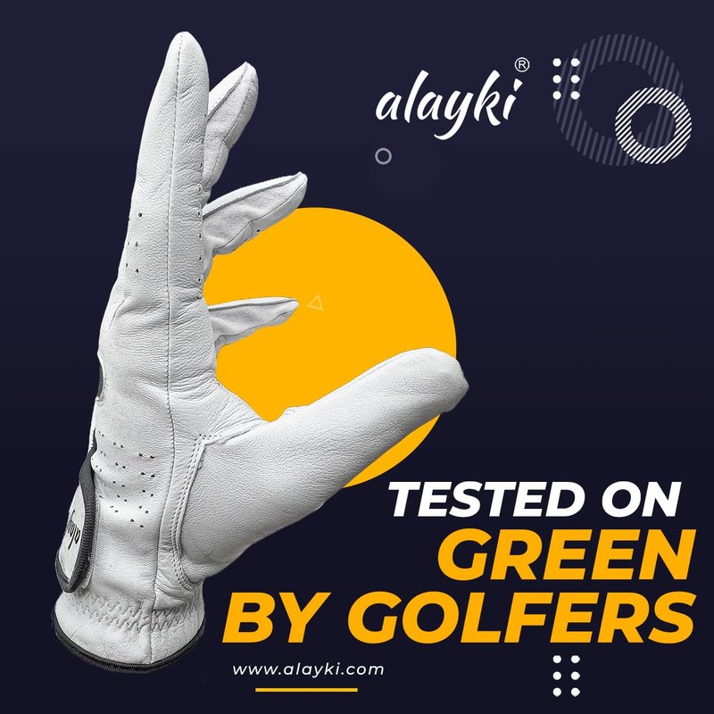 Premium Golf Glove for Left Hand - 100% Natural Sheep Leather - Superior Grip & Comfort - Lightweight, Breathable, Durable - Ideal for Golfers of All Levels - Flexible Fit for Men & Women (Large)
