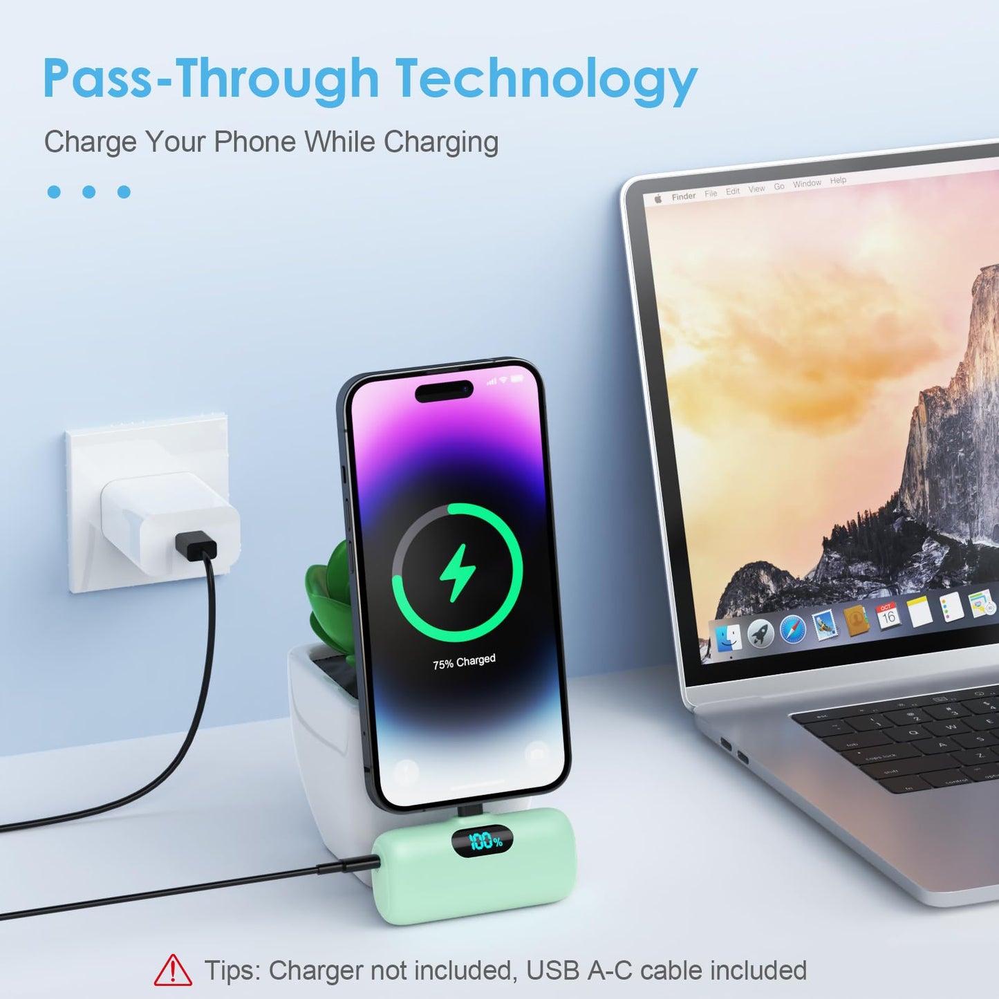 Small Portable Charger for iPhone,Upgraded 5000mAh PD Fast Charging Power Bank,Mini Battery Pack Backup Charger Compatible with iPhone 14/14 Pro Max/13/13 Pro/12 Pro/11/XS/XR/X/8/7/6 etc-Black