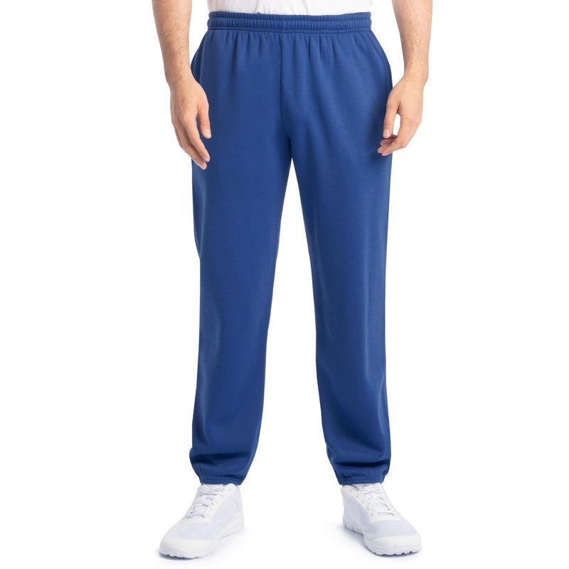 Fruit of the Loom Men's Eversoft Fleece Sweatpants with Pockets, Moisture Wicking & Breathable, Sizes S-4X, Elastic Bottom-Mellow Blue, Medium