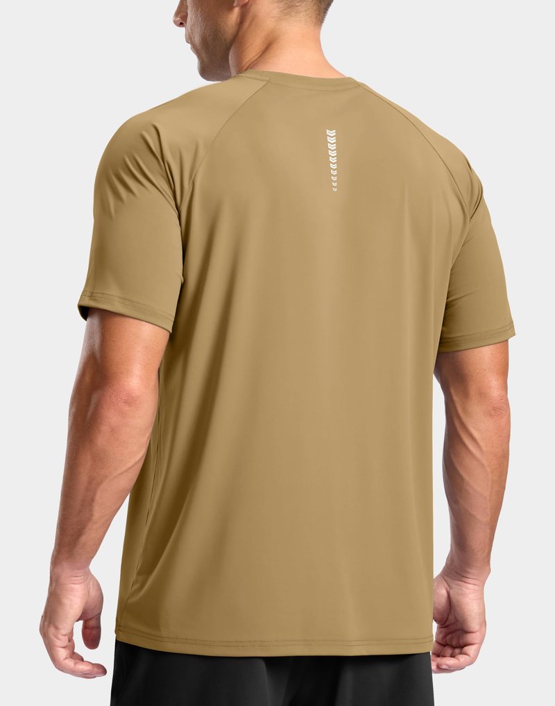 G Gradual Men's Athletic Workout T-Shirts Moisture Wicking Cooling Running Shirts Short Sleeve Performance Tee for Gym Tennis(Khaki,3XL)