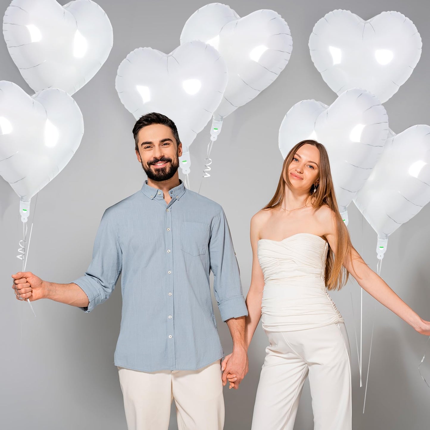 12 Pcs Red Heart Balloons,18 Inch Heart Foil Balloons Love Balloon Valentine Balloon for Birthday Party Wedding Engagement Party Baby Shower Valentine Day Decorations (red)