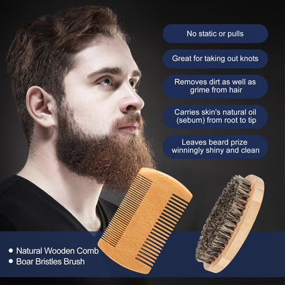 Jurgen K Valentines Day Gifts for Him, Beard Kit for Men's Daily Grooming, Moisturize & Soften Facial Hair, Men's Self Care Set, Anniversary | Birthday Gifts for Men Husband Boyfriend Dad Son