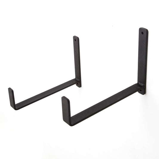 10" Shelf Window Box Wall Bracket - (Pair)- Black
