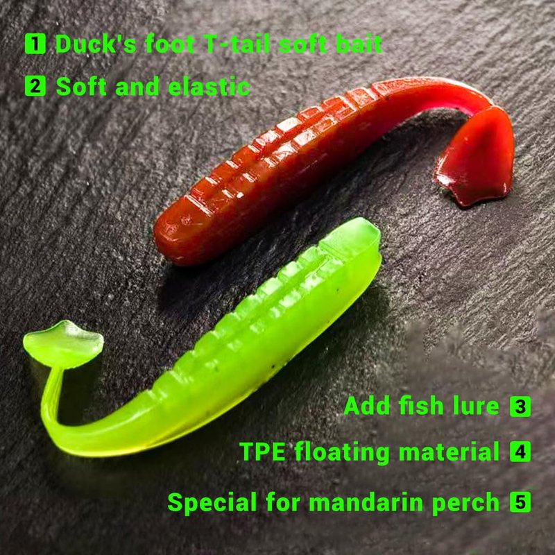 Swimbaits Paddle Tails, Soft Fishing Bait Lures TPE Floating Tail Swim Baits for Saltwater/Freshwater