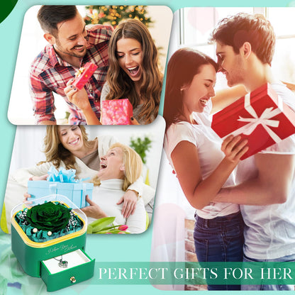 Beferr Valentines Day Gifts for Her Preserved Real Rose with Necklace Eternal Roses Forever Flowers for Delivery Prime Mothers Anniversary Birthday Gifts for Women Mom Grandma Wife Daughter Girlfriend