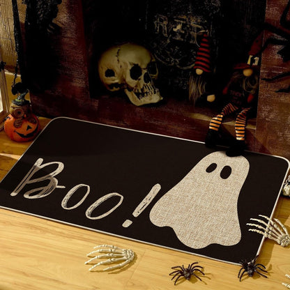 Artoid Mode Ghost Boo Decorative Doormat, Seasonal Fall Halloween Holiday Low-Profile Floor Mat Switch Mat for Indoor Outdoor 17 x 29 Inch