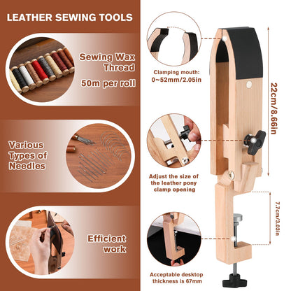 BUTUZE Leather Working Kit, Boxed Leather Tooling Kit, Leather Crafting Tool Kit, Cutting, Punching, Carving, Heavy Duty Leather Sewing Kit Professional Leather Working Tools and Supplies