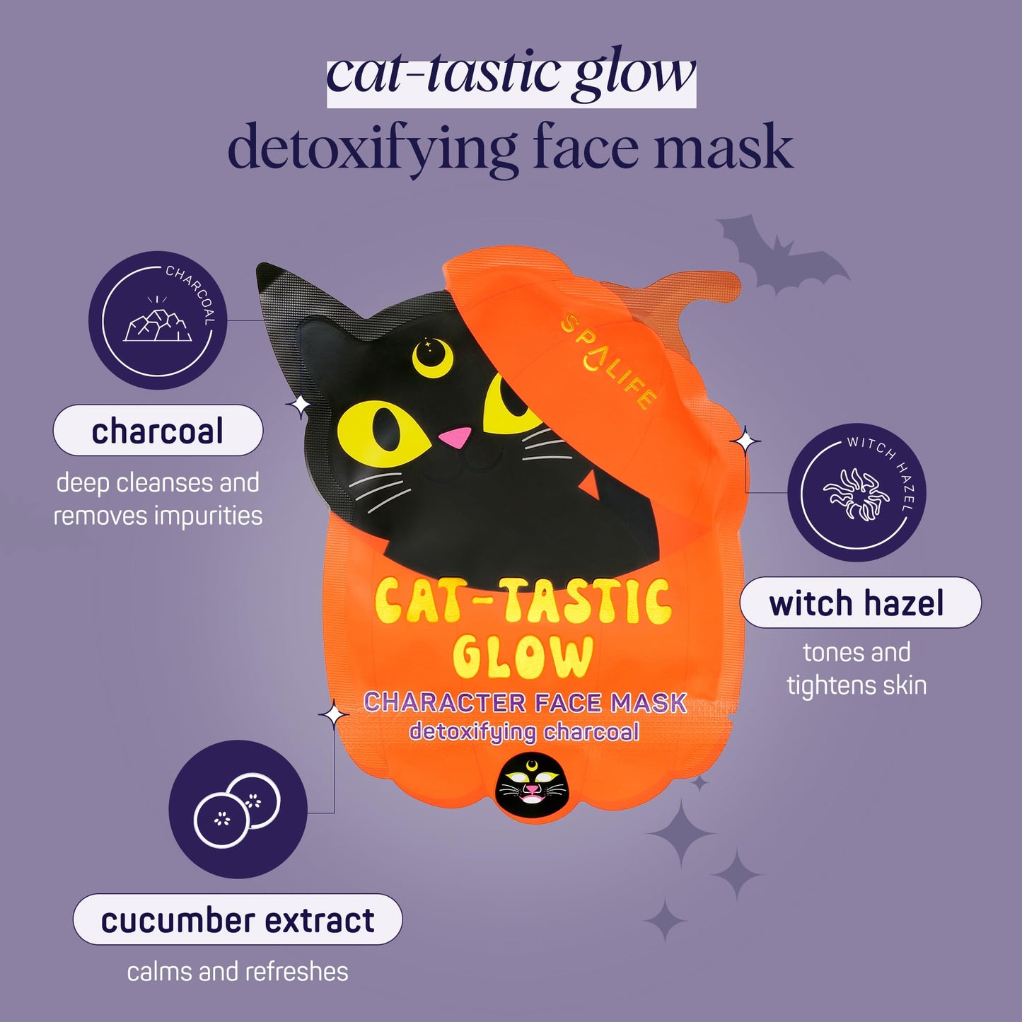 SpaLife Beauty Halloween Face Mask Spooky Glow Bundle | Korean Facial Masks | Pore-Refining, Detoxifying, and Brightening Face Mask Set | Halloween Gifts for Women | Facial Sheet Masks | 12 Pack