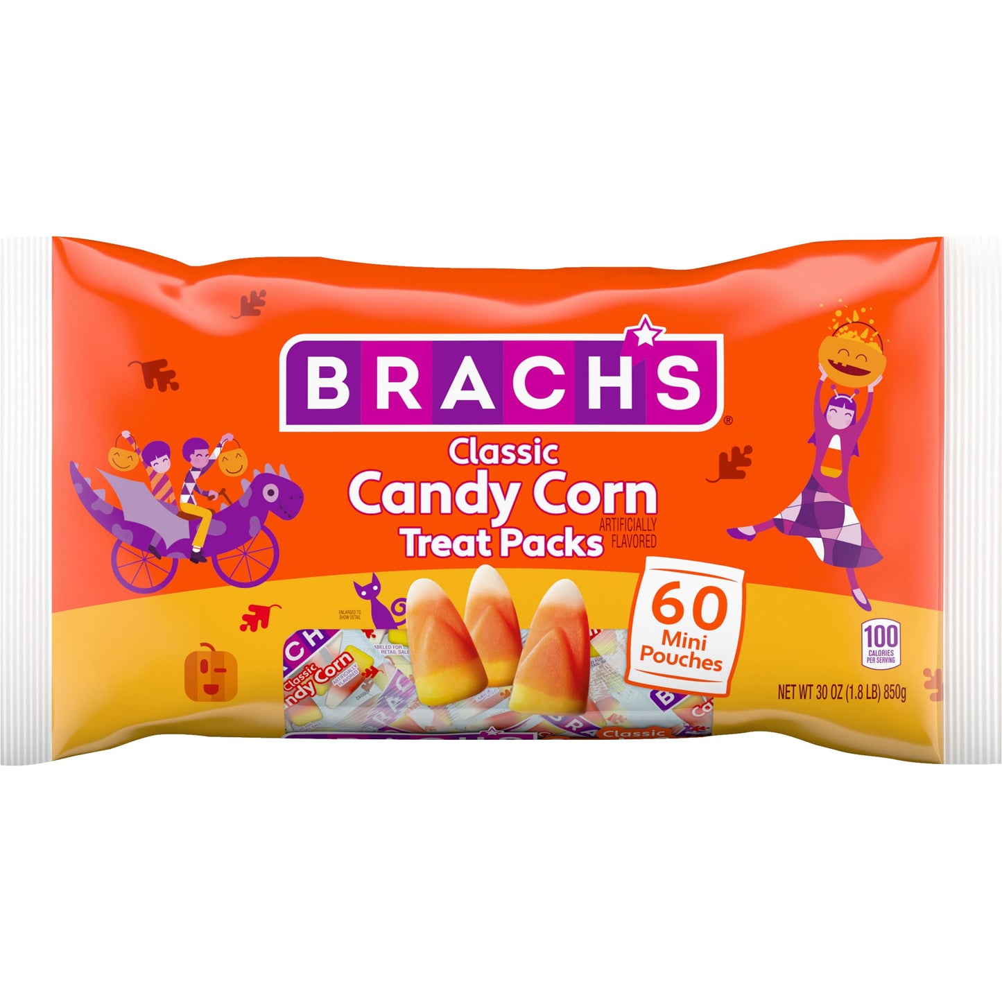 Brach's Classic Candy Corn Trick or Treat Packs, 60 Mini Pouches