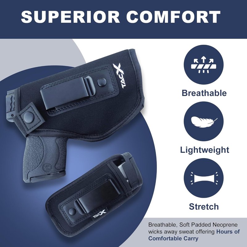 Universal IWB Holster - Concealed Carry Neoprene Bundle for S&W M&P Shield 9/40, 1911, XDS, Taurus, Glock