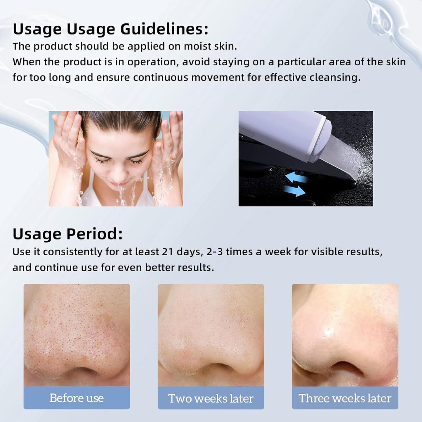 GUGUG Skin Scrubber Face Spatula Skin Spatula Pore Cleaner Blackhead Remover Tools for Facial Deep Cleansing-4 Modes -White