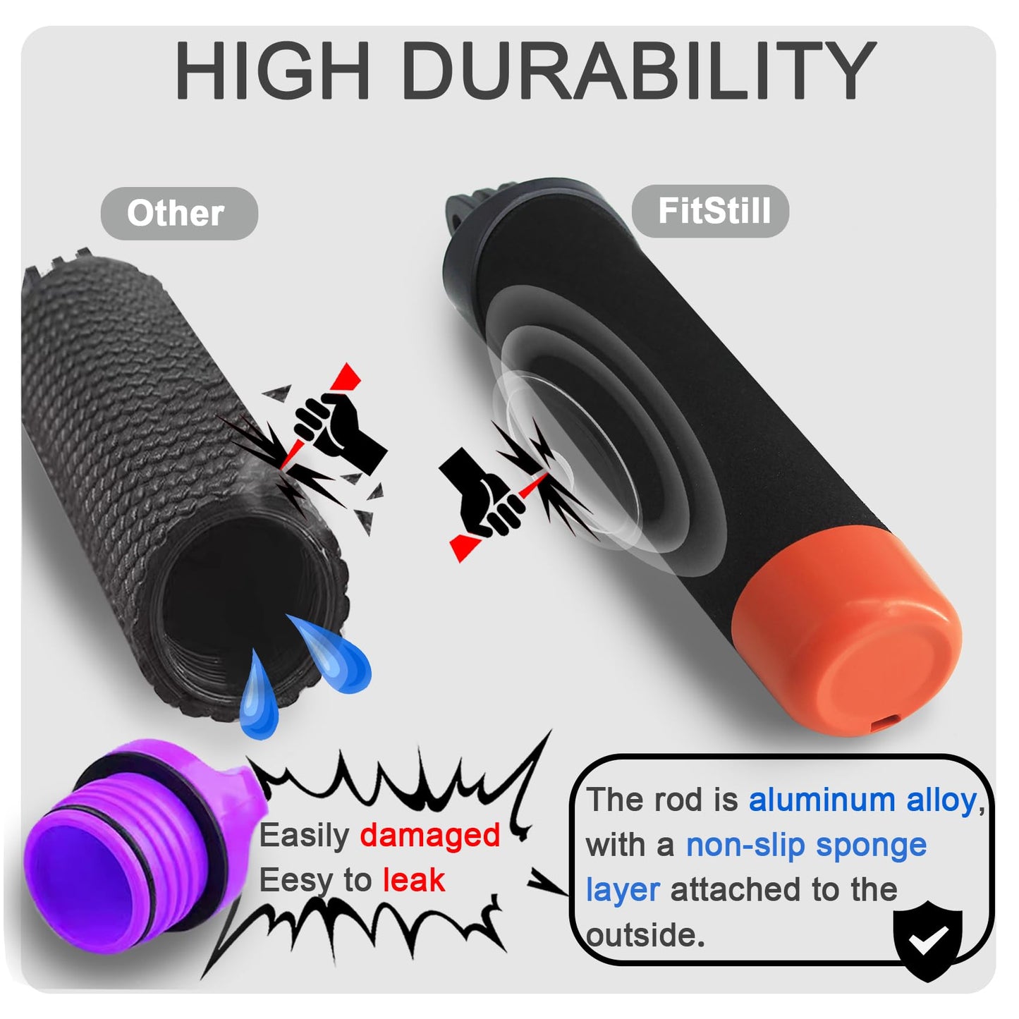 FitStill Waterproof Monopod Floating Hand Grip for Go Pro Hero 13/12/11/10/9/8/7/6/5/4/3 Session DJI Osmo and Other Action Cameras.Snorkeling Underwater Diving Pole Stick