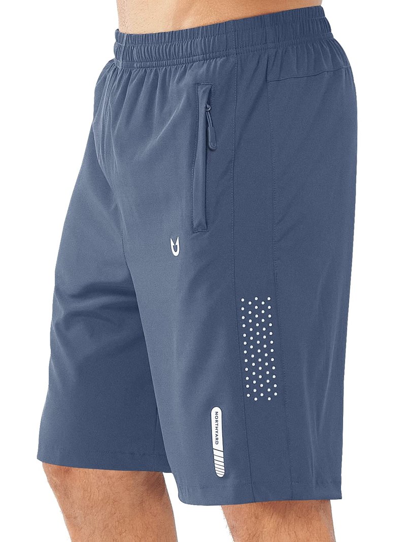 NORTHYARD Men's Athletic Running Shorts Gym Workout 7"/9"/5" Quick Dry Lightweight Sports Basketball Tennis 3 Zipper Pockets FEDERALBLUE-9inch L