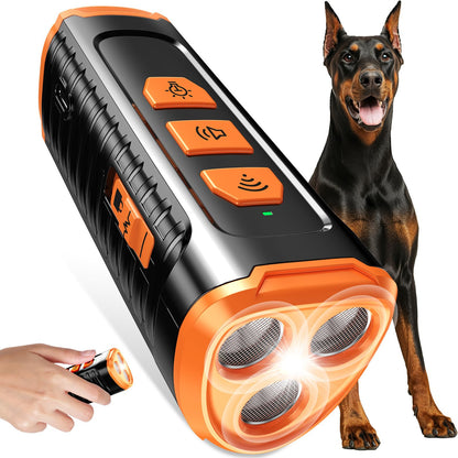 Cbersmg Dog Bark Deterrent Device 3X Anti Barking Device for Dogs, 5 Modes Stop Neighbors Dog Barks No More Safe for All Dogs 50FT Bark Control Indoor Outdoor with Flashlight,Dog Training Device
