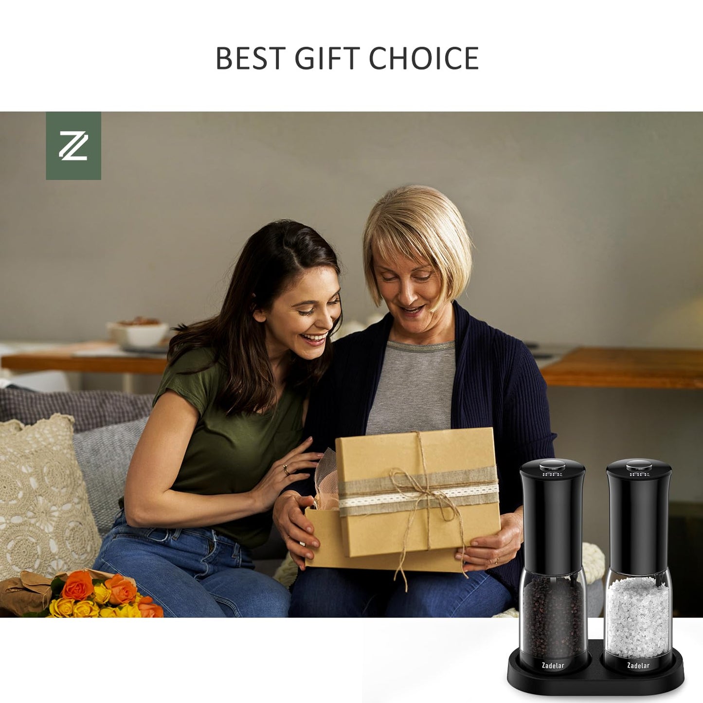 Electric Salt and Pepper Grinder Set with LED Power Display,Larger Capacity Salt and Pepper Shakers Set Rechargeable Electric with Flexible Coarsenes,LED Light,One Hand Operation for Kitchen