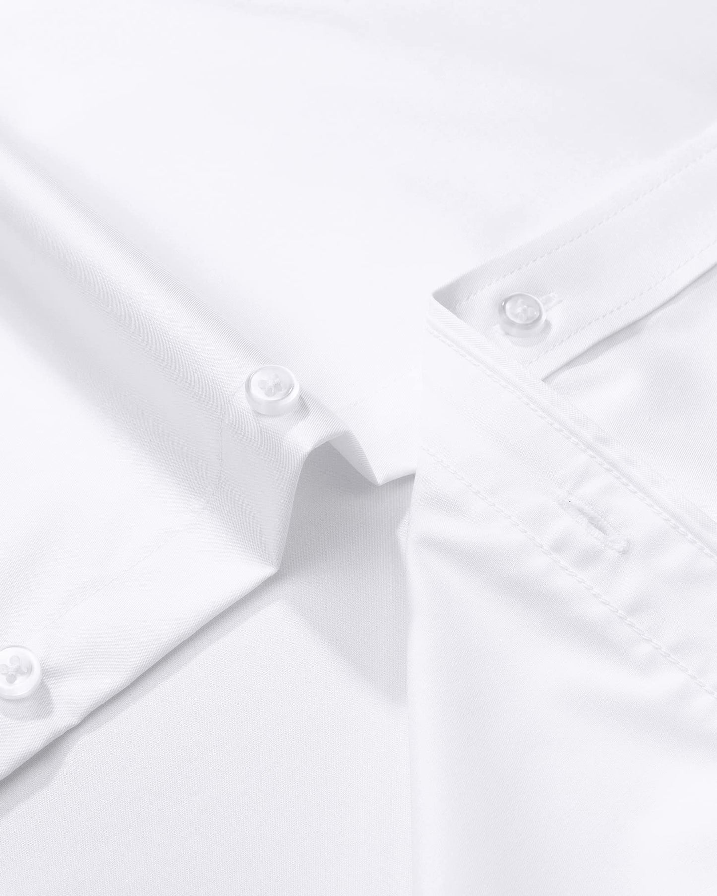 J.VER White Shirt Men Long Sleeve Fashion Dress Stretch Non Iron Button Down Shirts for Men Adult Business Casual Wedding Work M
