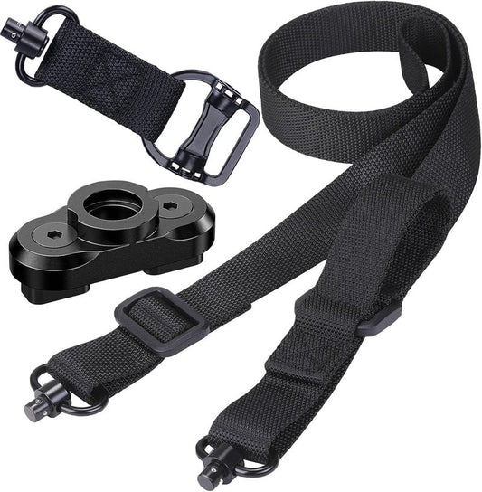 Two Point Sling - Quick Adjust Tactical Sling with QD Swivel for Hunting | Black