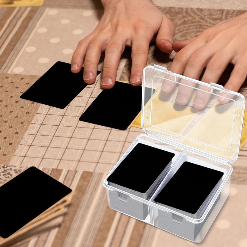 300 Card Storage Box - Clear Plastic Trading Card Organizer with Removable Divider | Perfect for MTG, Baseball & Football