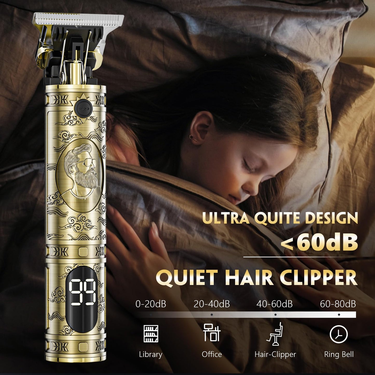 Beard Trimmer Hair Clippers Men,Cordless Rechargeable Hair Trimmer for Men,Premium Professional Barber Grooming Set with Zero Gapped T Blade Shaver & LCD Display Gift