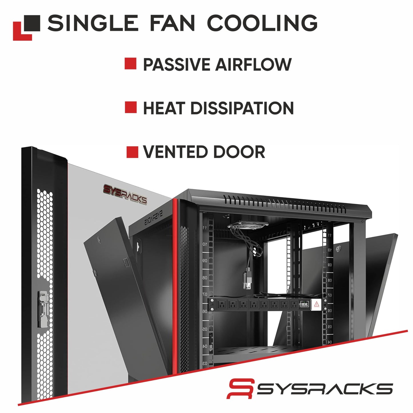 22U Wall Mount Server Rack Cabinet 24” Deep, 19” Network & AV Enclosure for Home Lab with Fan, PDU, 2 Shelves, Locking Glass Door