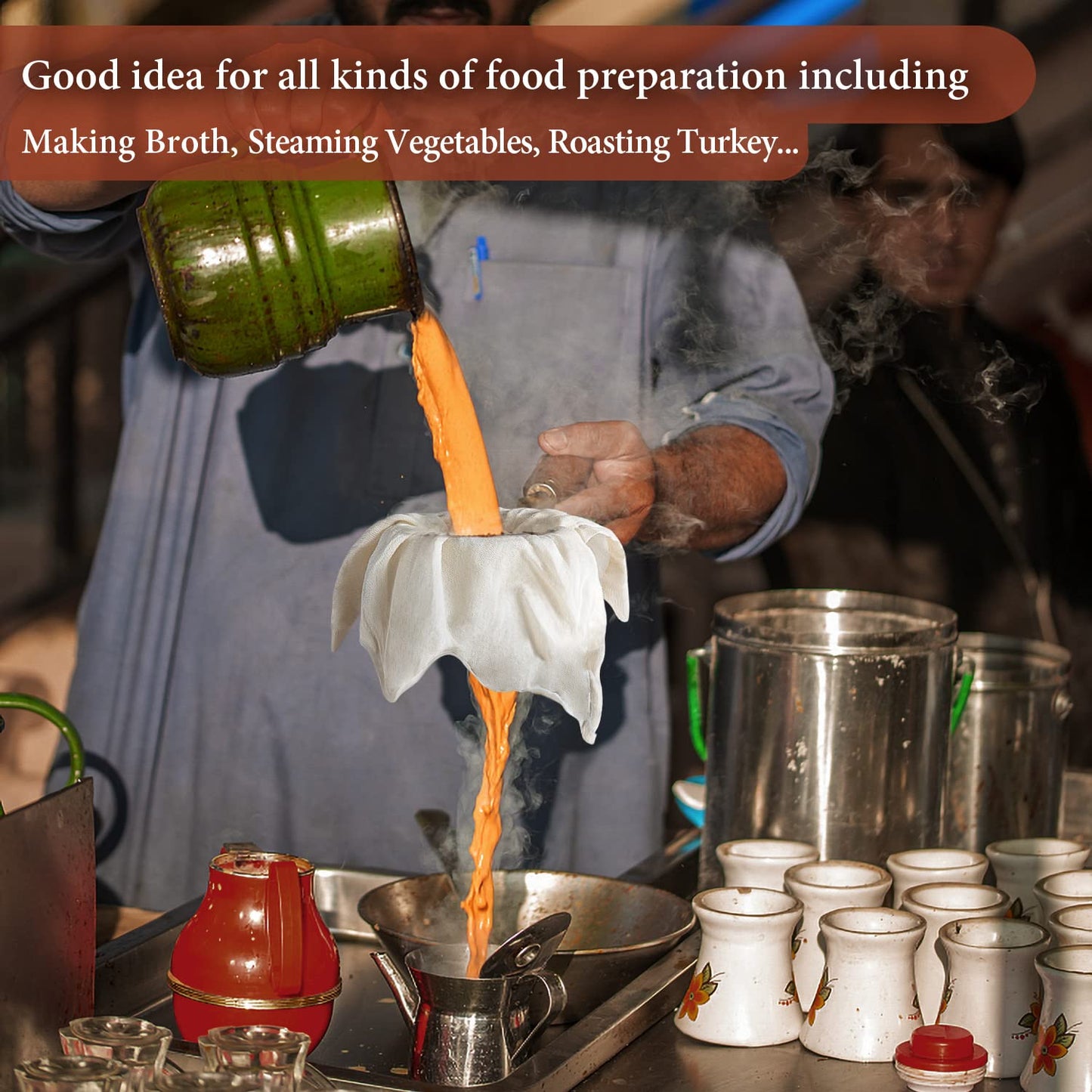 eFond Cheese Cloths | 10-Pack, 20x20Inch Squares with Hemmed Edges | Grade 100 Ultra Fine Reusable Cheesecloth for Straining | Unbleached Cotton Muslin Cloths | for Nut Milk, Butter, Baking & Cooking