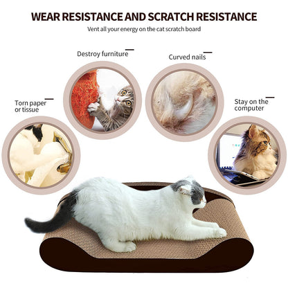 HALOVIE Large Size Cat Scratcher Bed, 20 Inch Cat Scratch Pad Cardboard Sofa Kitten Scratching Board Lounge Couch for Indoor Cats