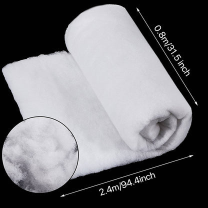 BBTO Large Christmas Fake Snow Blanket White Artificial Snow Roll Snow Sheet Decorations for Christmas Village Accessories Tree Decor Table Centerpieces(2 Sheet,2.6 x 7.9 Feet)