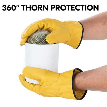 Vgo... 1 Pair Ulined Pigskin Leather Safety Work Gloves Men,Rigger Gloves,Builder Gloves(Size XL,Gold,PA9501)