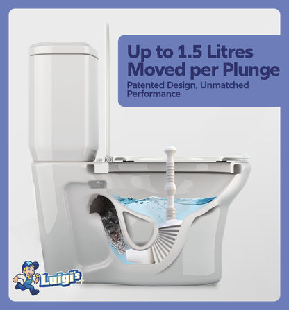 Luigi's World's Best Toilet Plunger - Plunger Toilet Unblocker Heavy Duty - Plungers for Unblocking - Unique Strongest Unblocker Tool - Plungers for Unblocking - Clog Remover Tool