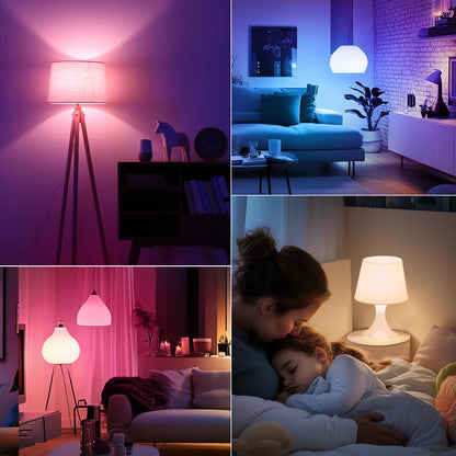 ANWIO E14 Smart Bulb,Alexa Light Bulbs,RGB Colour Changing Bulbs,Smart Life App Control,Bluetooth & WiFi Bulb,470LM, 5W Replace 40 Watt,Works with Alexa, Echo,Google Assistant (4 Pack)