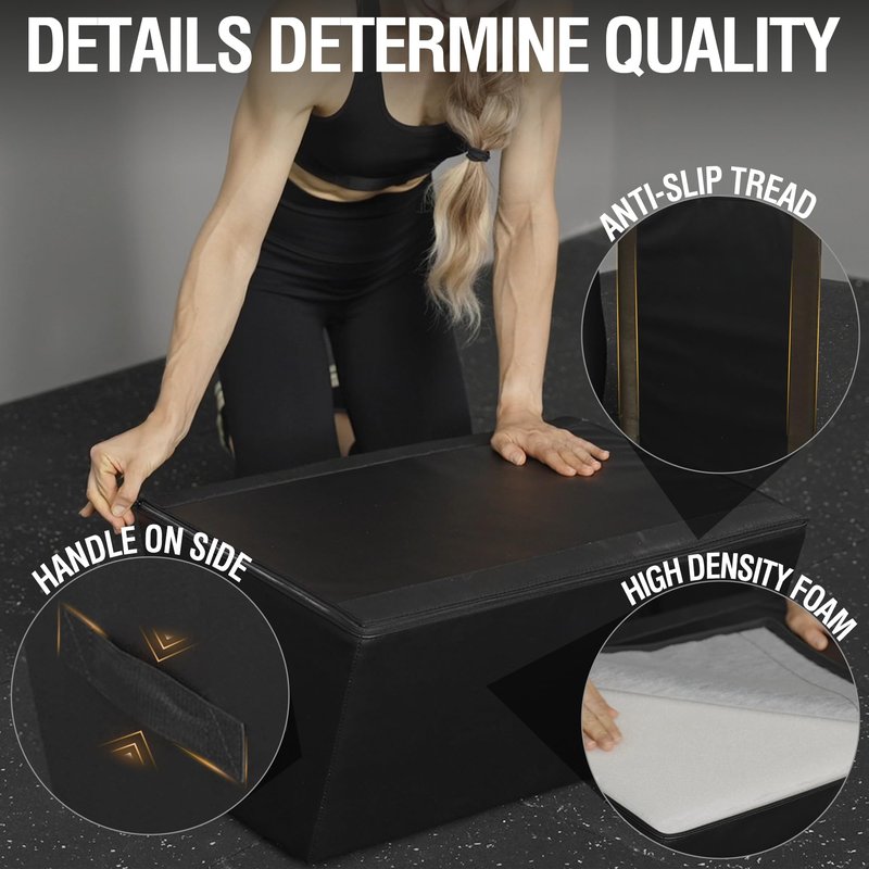 Mikolo Hip Thrust Bench, Hip Thrust Machine for Home Glute Training, Multifunctional Hip Thrust Box with Non-Slip Base, Glute Workout Equipment, 700LB Capacity, Core & Ab Exercises (Large)