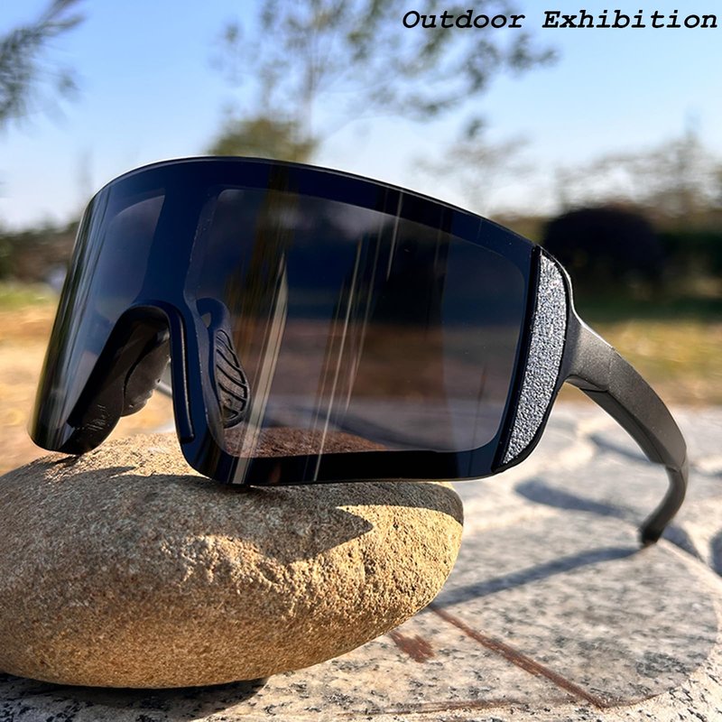 Long Keeper Cycling Sunglasses for Women Men Youth Running Riding Baseball Sports Sun Glasses Windproof Driving Sports Shades (Black Frame Dark Grey Lens)