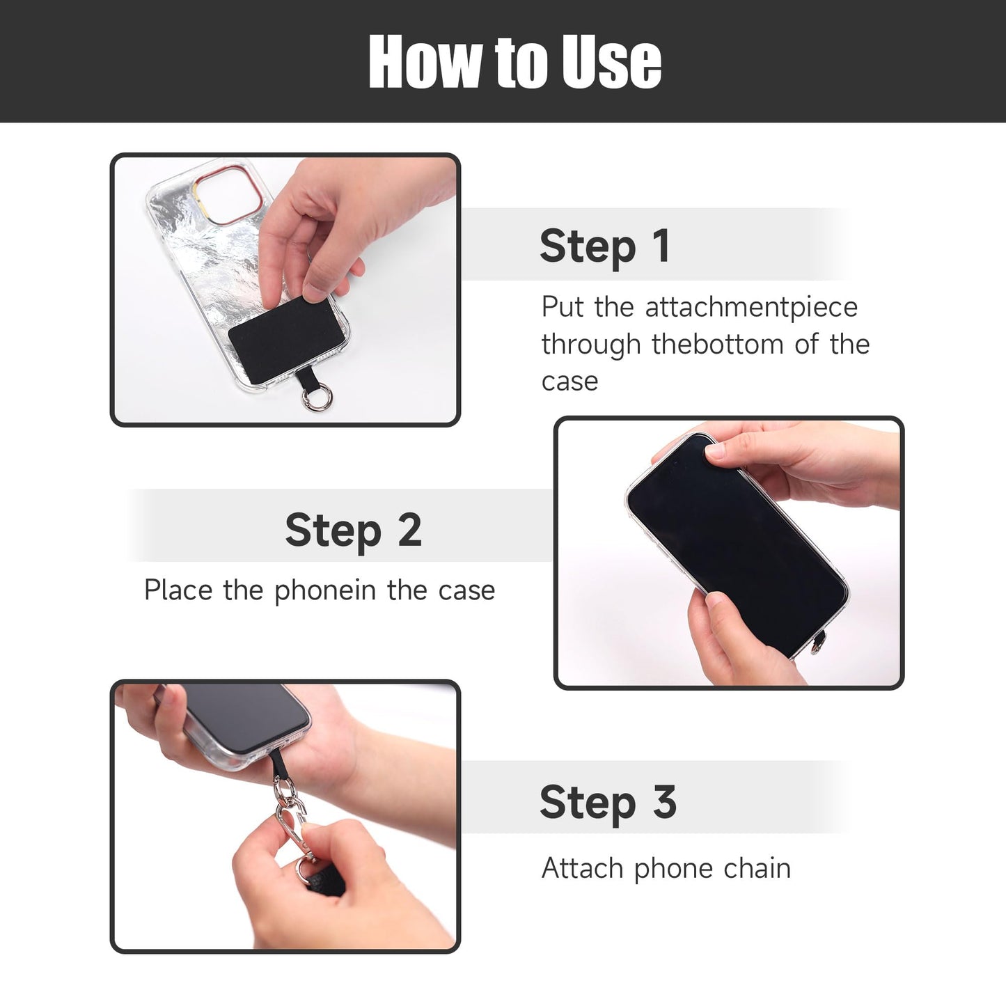 2 Pack Clip and Go Strap for Phone with Wallet Crossbody - Phone Strap Crossbody with Zippered Pouch, Multifuctional Adjustable Cell Phone Lanyard for Going out