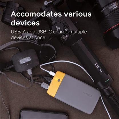 BioLite, Charge 20 PD, 6,000 mAh Multiple Device Portable Power Bank, 18 W USB-C in/Out and USB-A Out