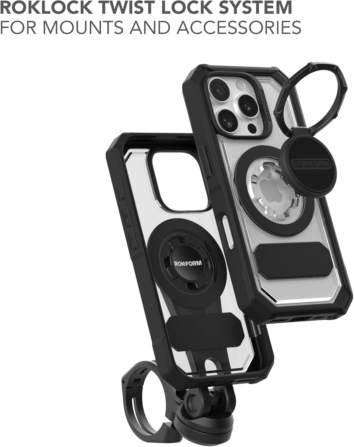 Rokform Rugged Case Compatible with iPhone 16 Pro Max, Magnetic Cover (Black)