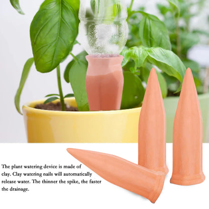 10 Pcs Clay Self Watering Planter Insert Self Watering Spikes Vacation Plant Watering Devices Used in Holidays