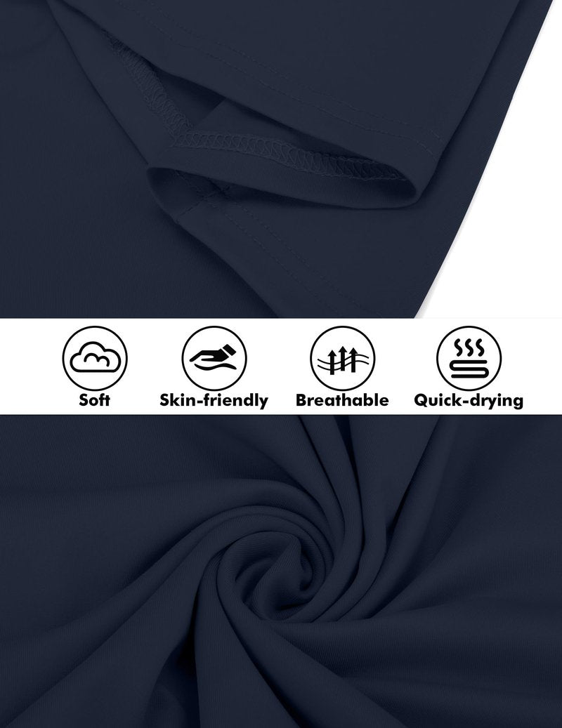 FKEEP Women's Golf Tennis Dress V-Neck with Shorts and Pocket Workout Athletic Dresses (Midnight Blue, S)