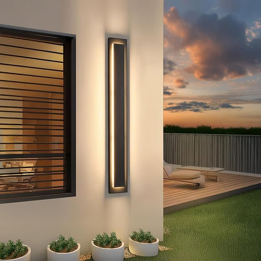 39.4 in Long Outdoor LED Wall Lights Exterior Lighting Fixtures, Modern Exterior Garage Wall Light,Outside Light Fixtures for House,Patio,Front Porch,36W Black Outdoor Wall Sconce 3000K
