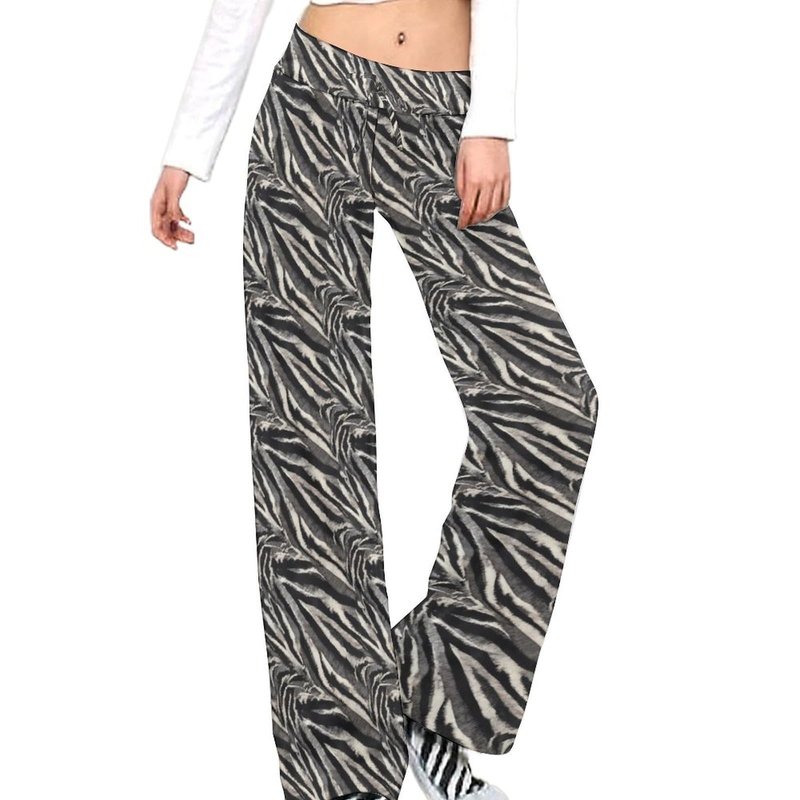 Costaric Women's Boho Palazzo Pants Straight Leg Sweatpants Drawstring Gray Striped Pants Casual Graphic Wide Leg Lounge Trousers Joggers Fall OutfitsM