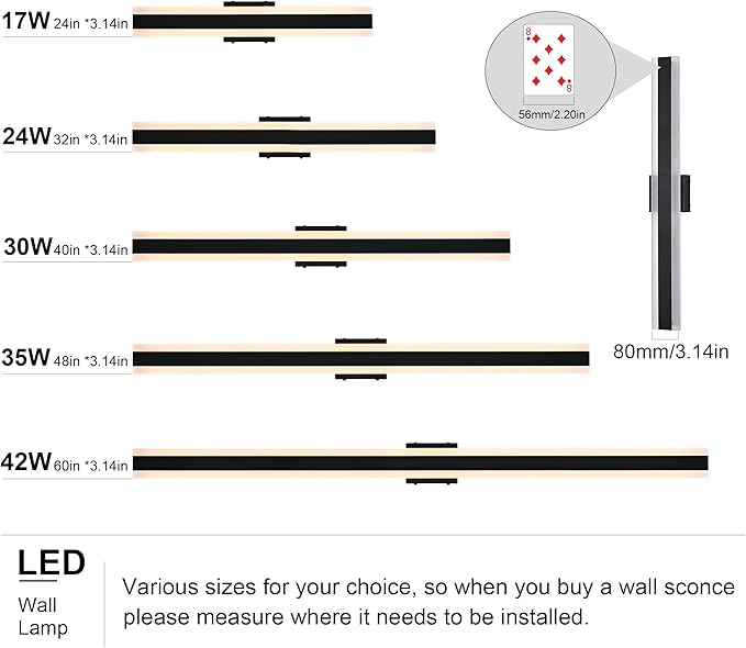 TODOLUZ 2-Pack 60-Inch LED Long Outdoor Wall Light Fixture, 42W IP65 Waterproof Exterior Linear Wall Mount Lighting, 5 Color Temperature Mode (3000K/3500K/4500K/5000K/6000K)