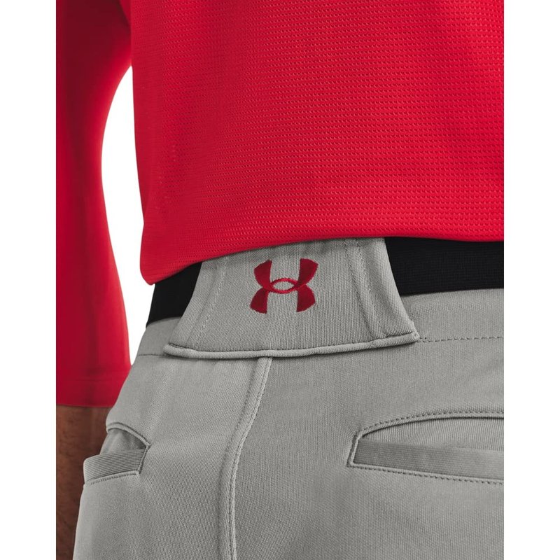 Under Armour Men's Utility Baseball Straight Leg Pant Pipe 22, (083) Baseball Gray/Red/Red, Medium