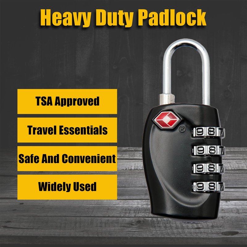 1 Pack TSA Approved Gun Case Lock for Pistol Cases, 4 Digits Travel Locks Small Combo Padlocks Firearm Traveling Plastic Hard Carrying Cases Combination TSA Lock - A