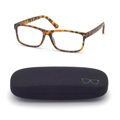 FoxMook 1-Pack Blue Light Blocking Glasses Computer Phone Screen Readers Anti Eye Strain/UV/Glare Gaming Glasses, Tortoise 0.0 x