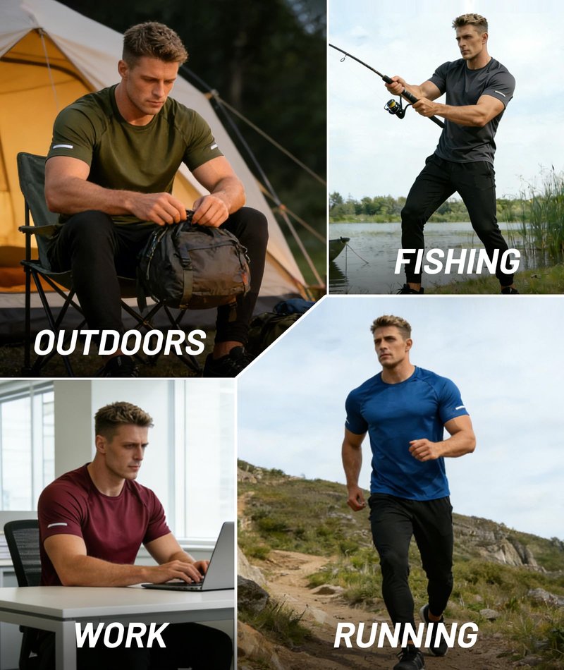 Little Beauty 5 Pack Workout Shirts for Men Mesh Fast Dry Gym Shirts Moisture Wicking Short Sleeve Running Shirts Blue/Red/Army Green/Grey/Black XL