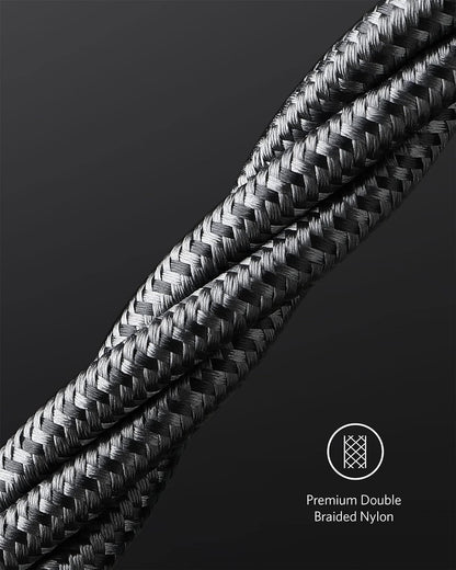 Anker USB C to USB C Charger Cable (6ft/1.8m Nylon), 100W USB 2.0 Type C fast Charging Cable for MacBook Pro, iPhone 17/16/15, iPad Pro, Samsung Galaxy,and More