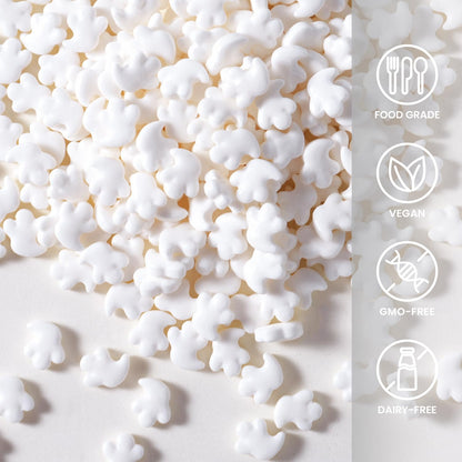 Ghosts Sprinkles for Cake Decorating, 3.52oz Edible White Ghosts Candy Sprinkles for Cupcake Toppers Baking Cookie Halloween Party Supplies Birthday Celebrations
