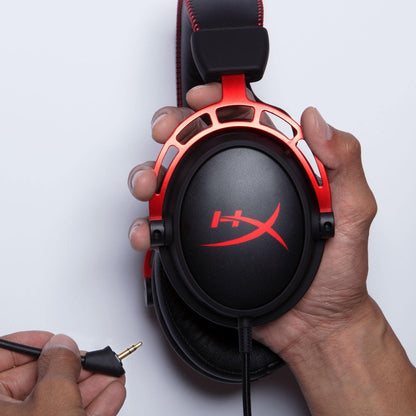 HyperX Cloud Alpha - Gaming Headset, Dual Chamber Drivers, Legendary Comfort, Aluminum Frame, Detachable Microphone, Works on PC, PS4, PS5, Xbox One/ Series X|S, Nintendo Switch and Mobile – Red