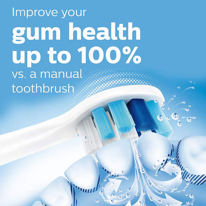 Philips Sonicare ProtectiveClean 5100 Electric Rechargeable Toothbrush with Genuine Philips Sonicare Optimal Gum Health Replacement Toothbrush Heads,White 3-pk